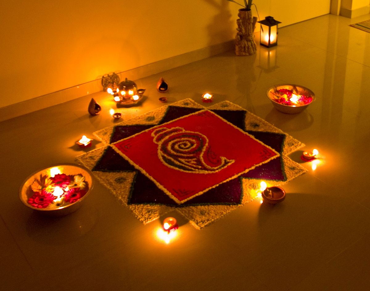 Rangoli and Diya