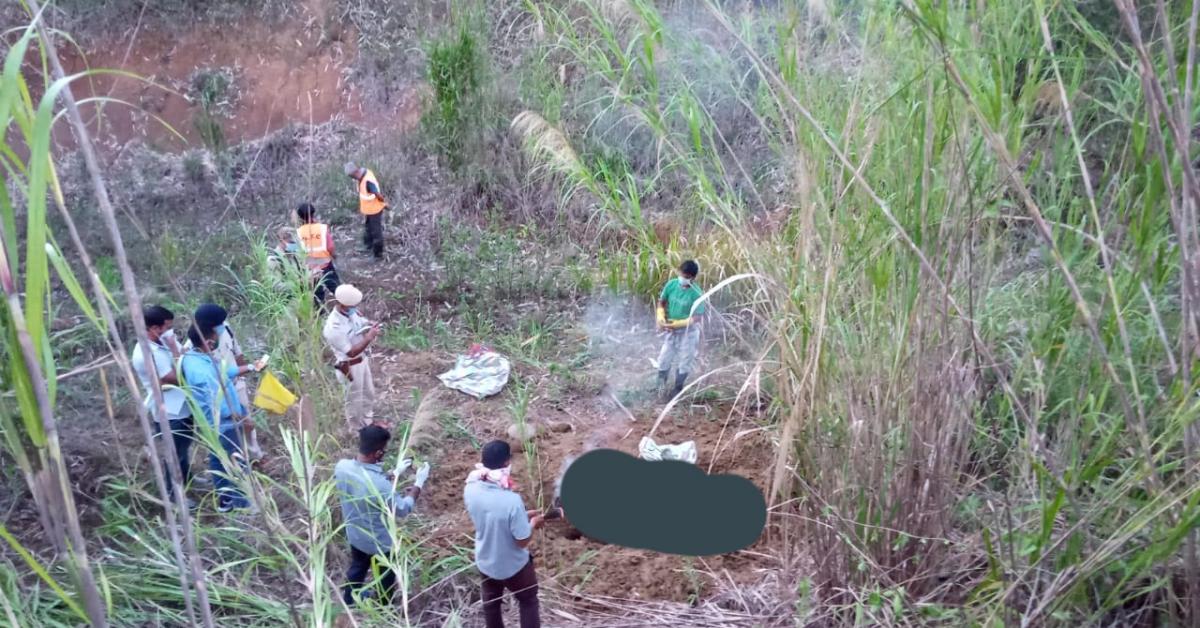 মাটিত পুটি থোৱা অবস্থাতসন্তোষ হোজাইৰ মৃত্যদেহ উদ্ধাৰ 