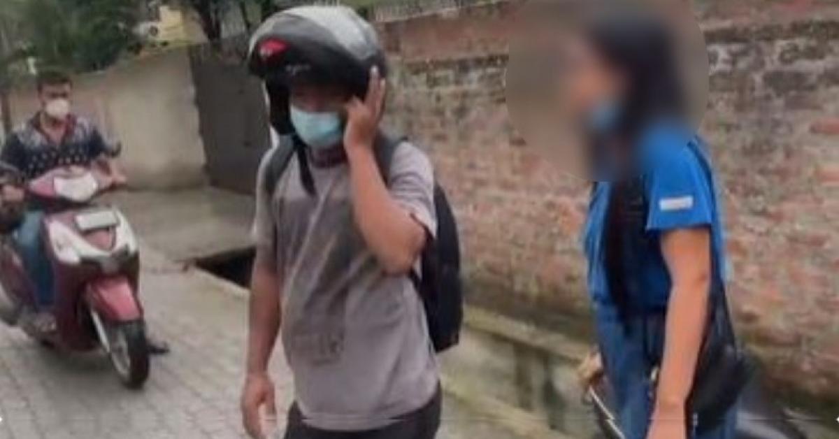 Young man's indecent behaviour of young woman in the afternoon