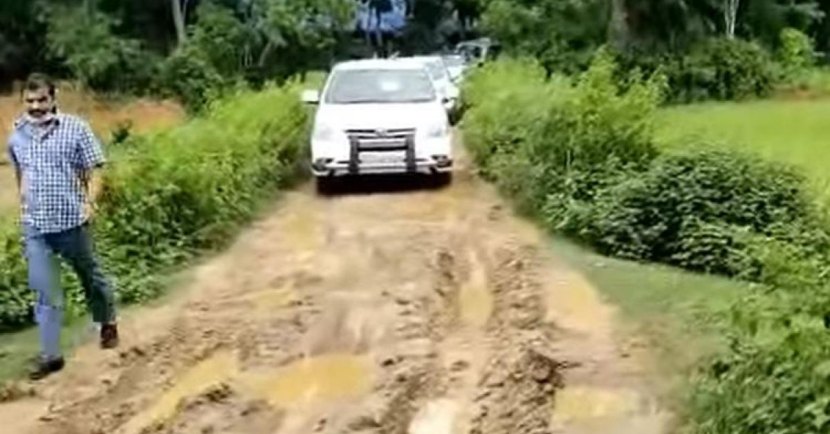 The work of paving begins on the muddy road leading to Lovlina's house 