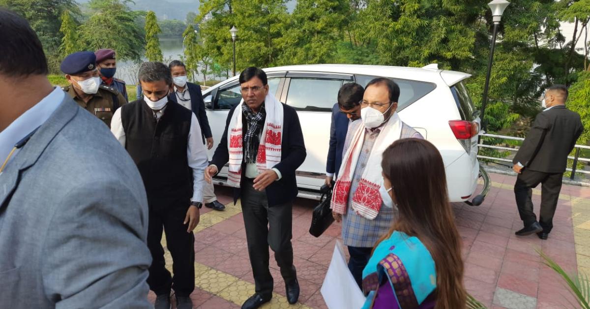 Union Health Minister Mansukh Mandaviya arrives at IIT, Guwahati
