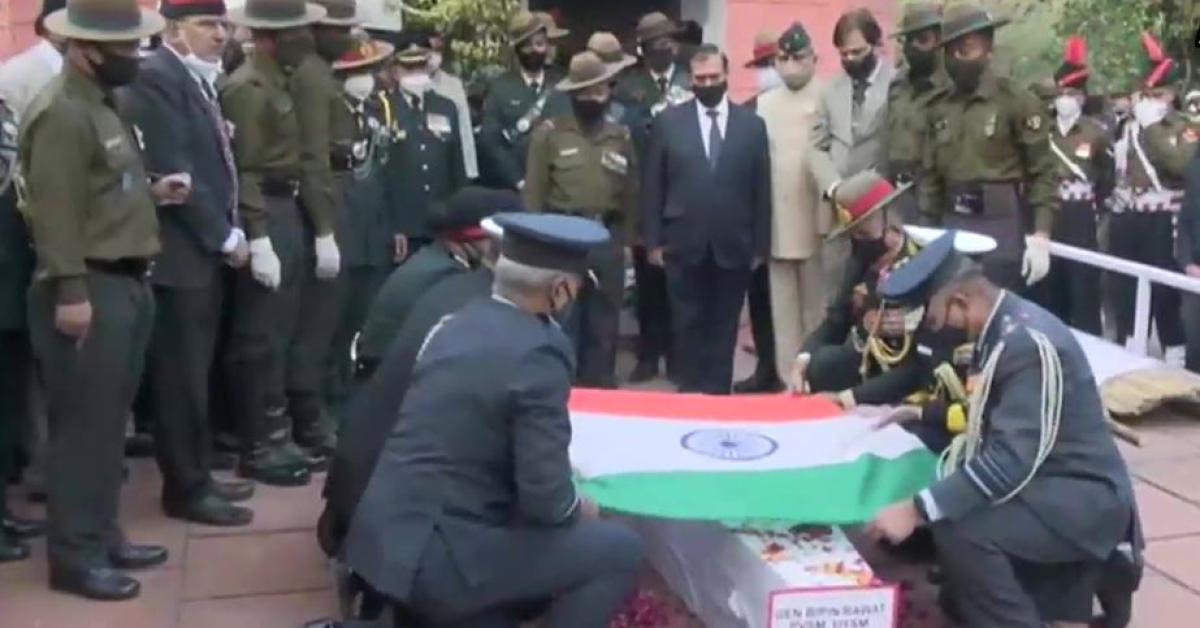 CDS Rawat Cremated