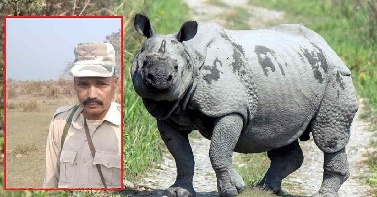 काजीरंगा में गेंडे के हमले में मा/रे गए असम के वनरक्षक साहब उद्दिन का नागांव में अंतिम संस्कार