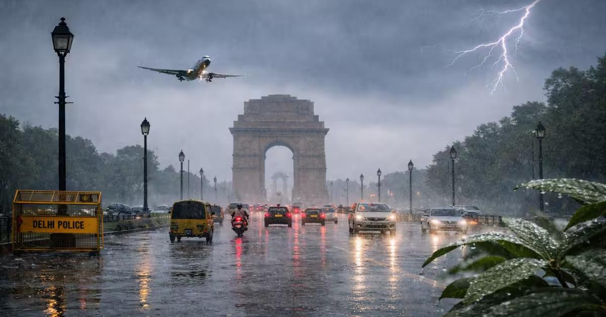 Light Rain, Gusty Winds Bring Relief to New Delhi; More Showers Likely Till March 21