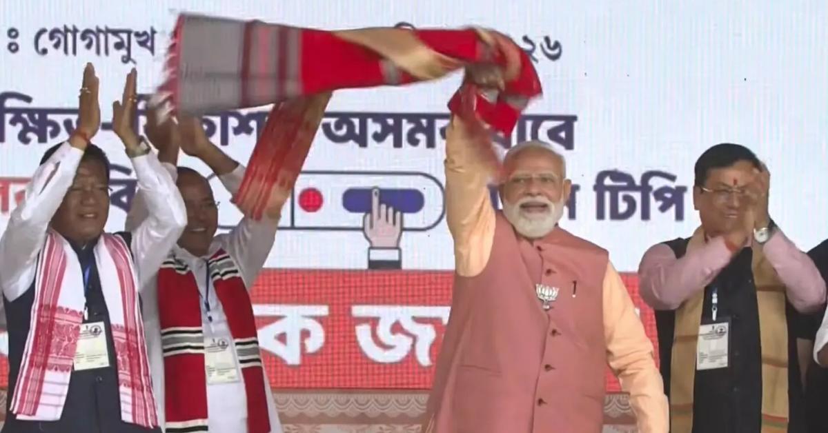 Narendra Modi bats for BJP hat-trick in Assam, flags ‘dangerous conspiracy’