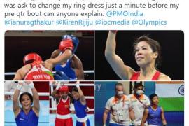 I was ask to change my ring dress just a minute before my pre qtr bout 
