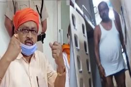 The MLA walks from head to head on the train half naked!